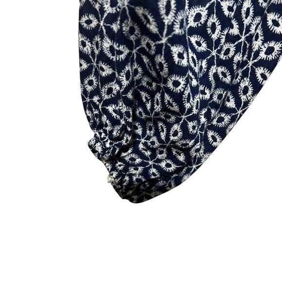 Fever Womens Boho Peasant Top XL Blue Embroidered Rayon Cottagecore Hippie Style - Picture 7 of 10